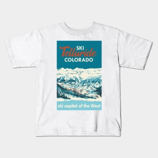 Ski Telluride Vintage Poster Kids T-Shirt